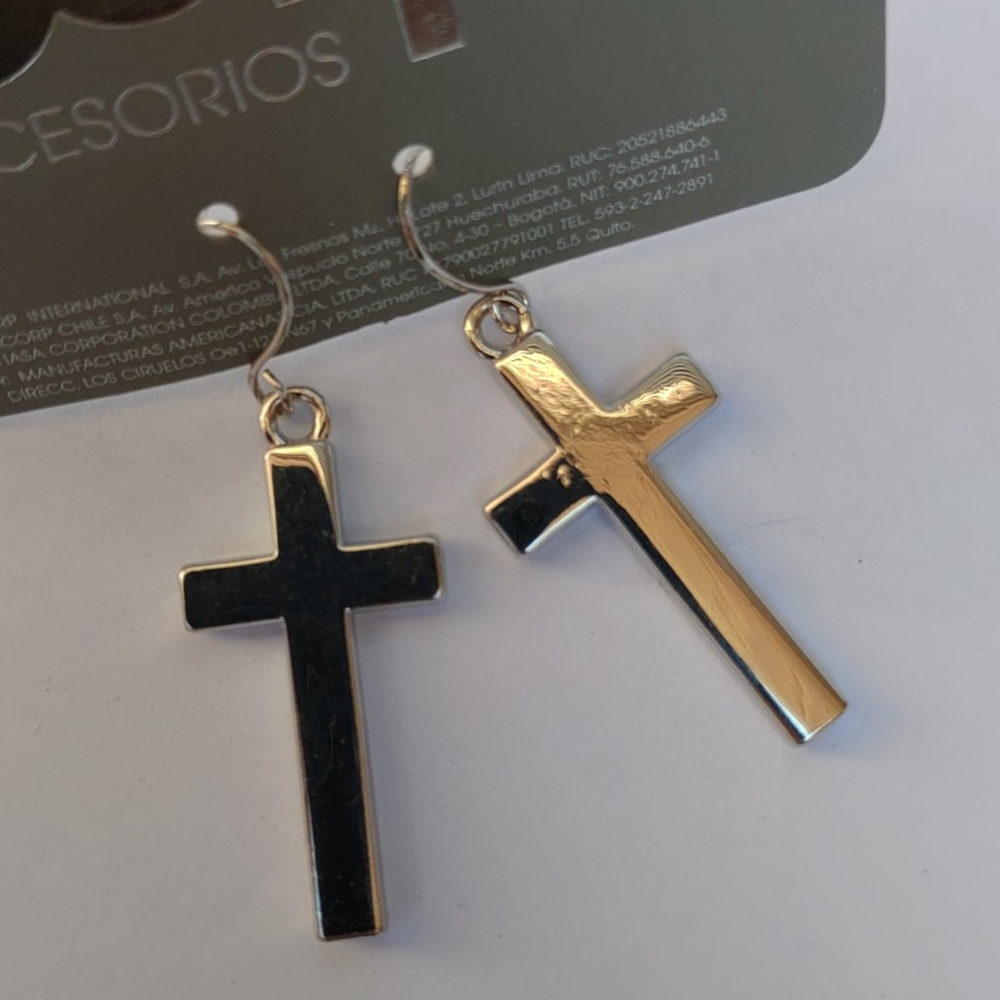 2/$10 or 4/$15 Silver Cross Earrings Faith Religion